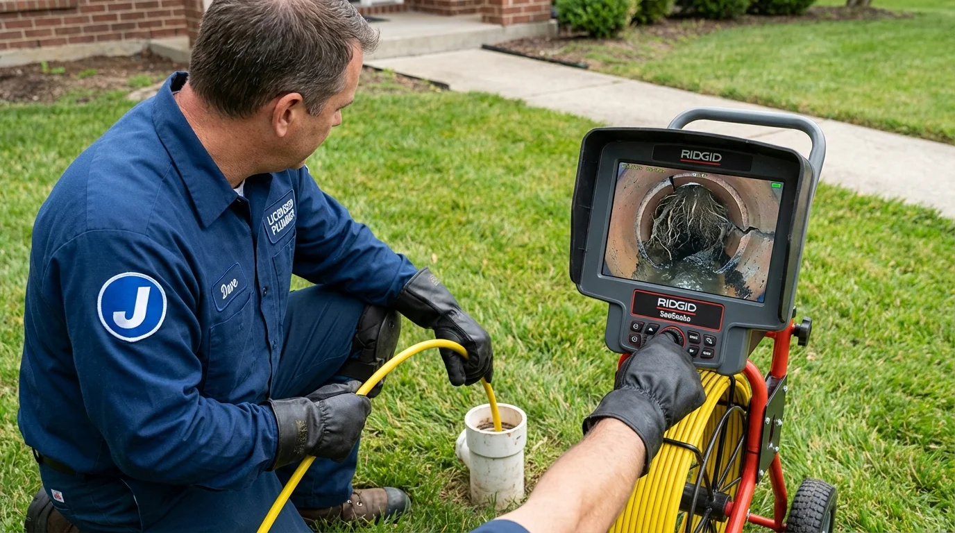 Sewer camera inspection being performed by Johns Plumbing LLC in Stanford